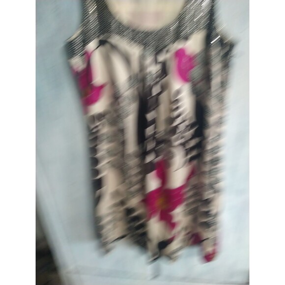 Trina Turk 100% Silk Sleeveles Floral Mini Dress Sz 2 Sequence Boho Summer Artsy - Picture 4 of 10